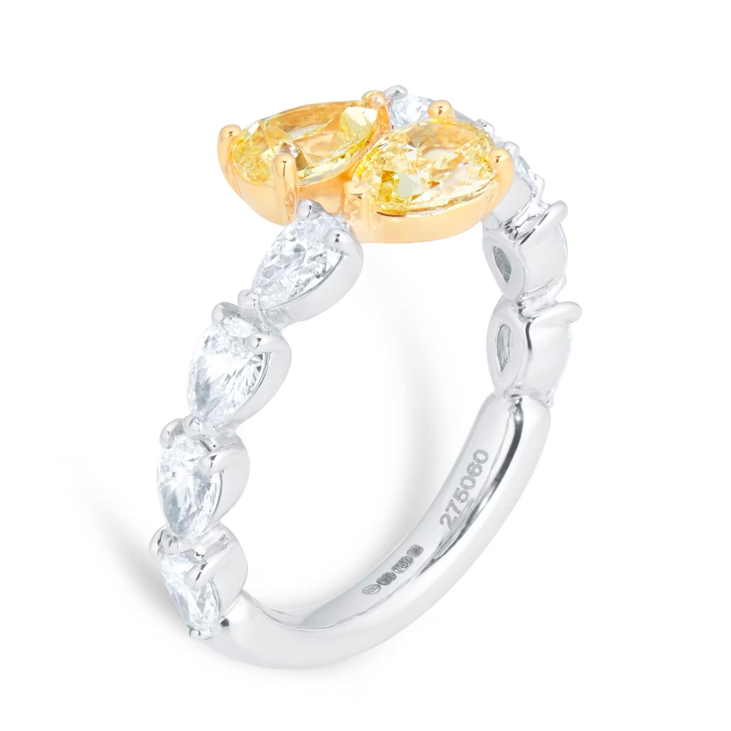 18ct Yellow & White Pear Cut Diamond Ring